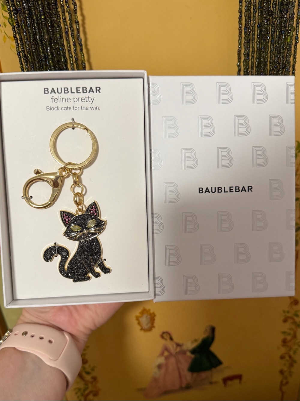 BaubleBar Feline Pretty Black Cat Keychain - Picture 3 of 4